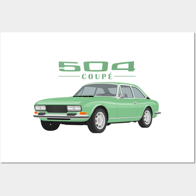 504 Coupé Cabriolet Coupe green Wall Art by creative.z